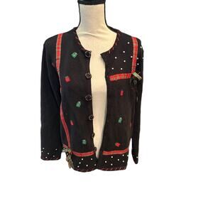 Women’s Studio Joy Christmas Cardigan Sweater. Size Large